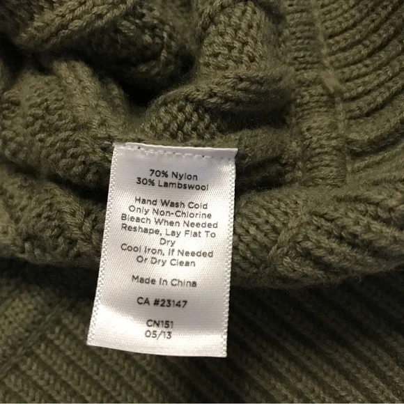 NWOT Talbots Green Buckle Cardigan Lambswool Blend Medium - Picture 6 of 7